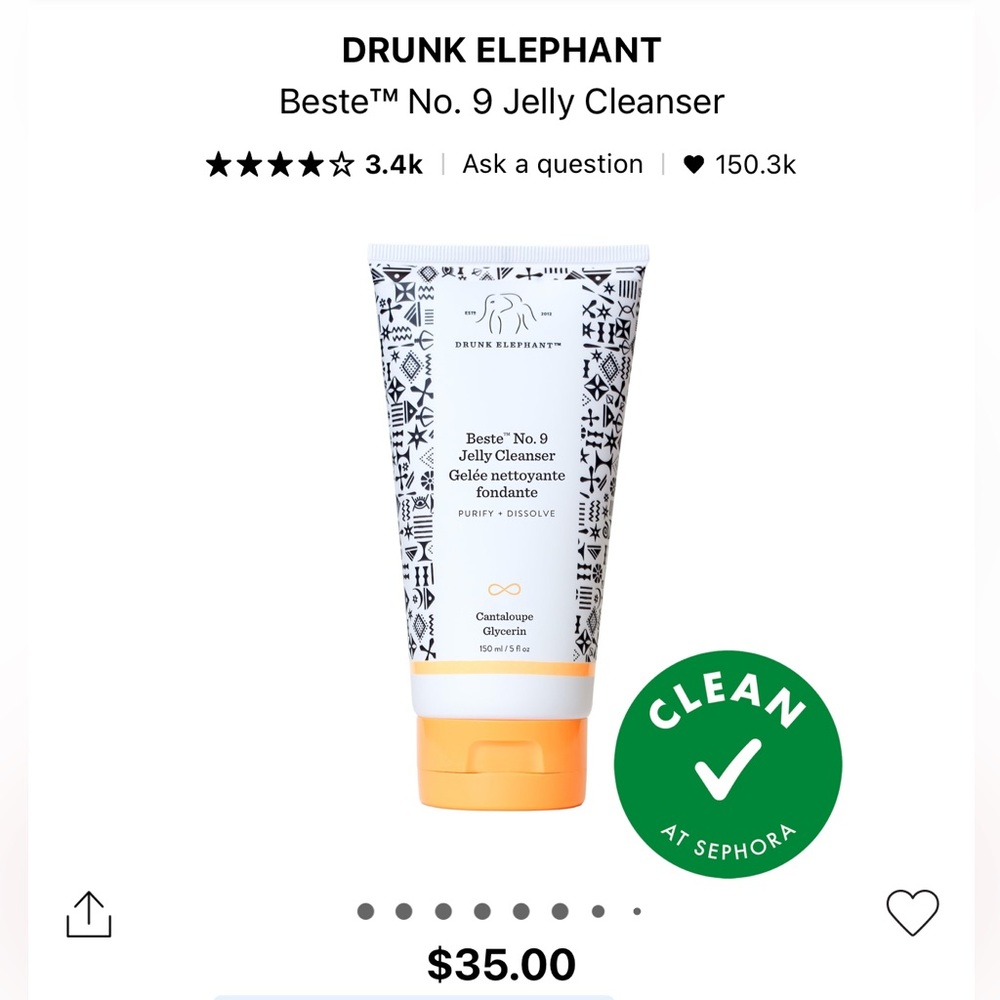 Drunk Elephant Beste No. 9 Jelly Cleanser - White and Orange Packaging